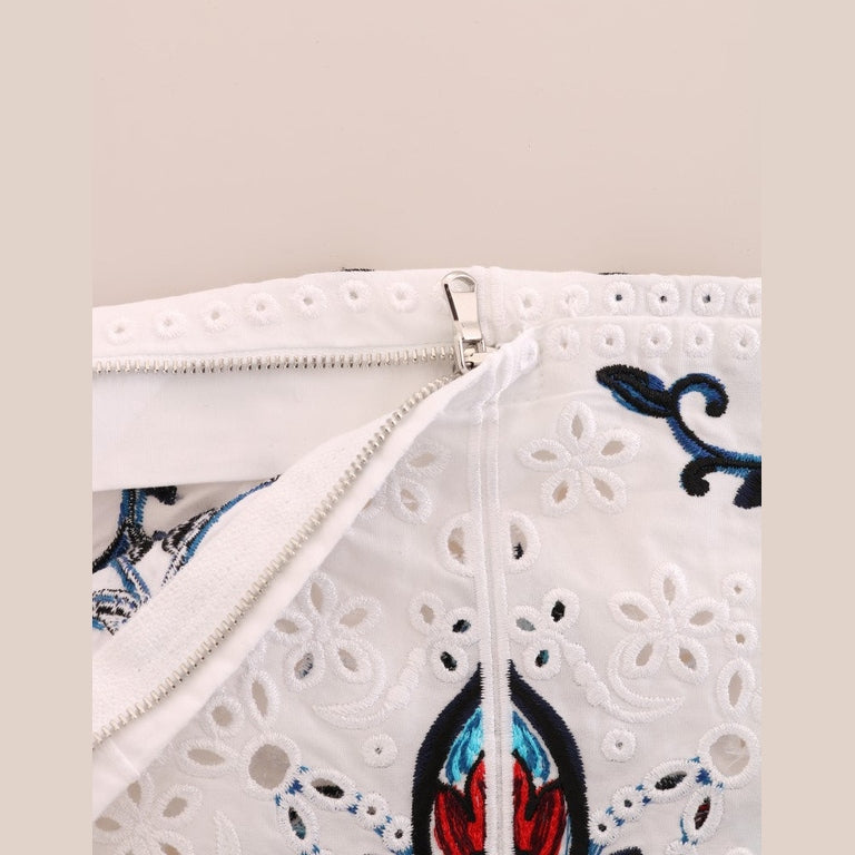 Dolce & Gabbana Mulicolor Majolica Cutout Capri Pants