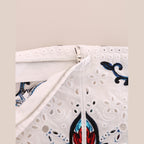 Dolce & Gabbana Mulicolor Majolica Cutout Capri Pants