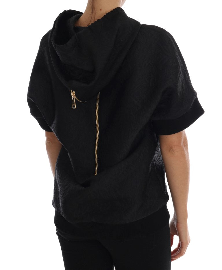 Dolce & Gabbana Black Fairy Tale Crystal Hooded Sweater Dolce & Gabbana