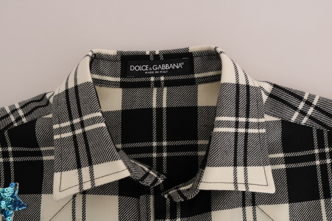 Dolce & Gabbana Black White Fairy Tale Crystal Shirt Dolce & Gabbana