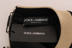 Dolce & Gabbana black fairy tale brocade zipper sweater with intricate floral pattern and front zipper detail.
