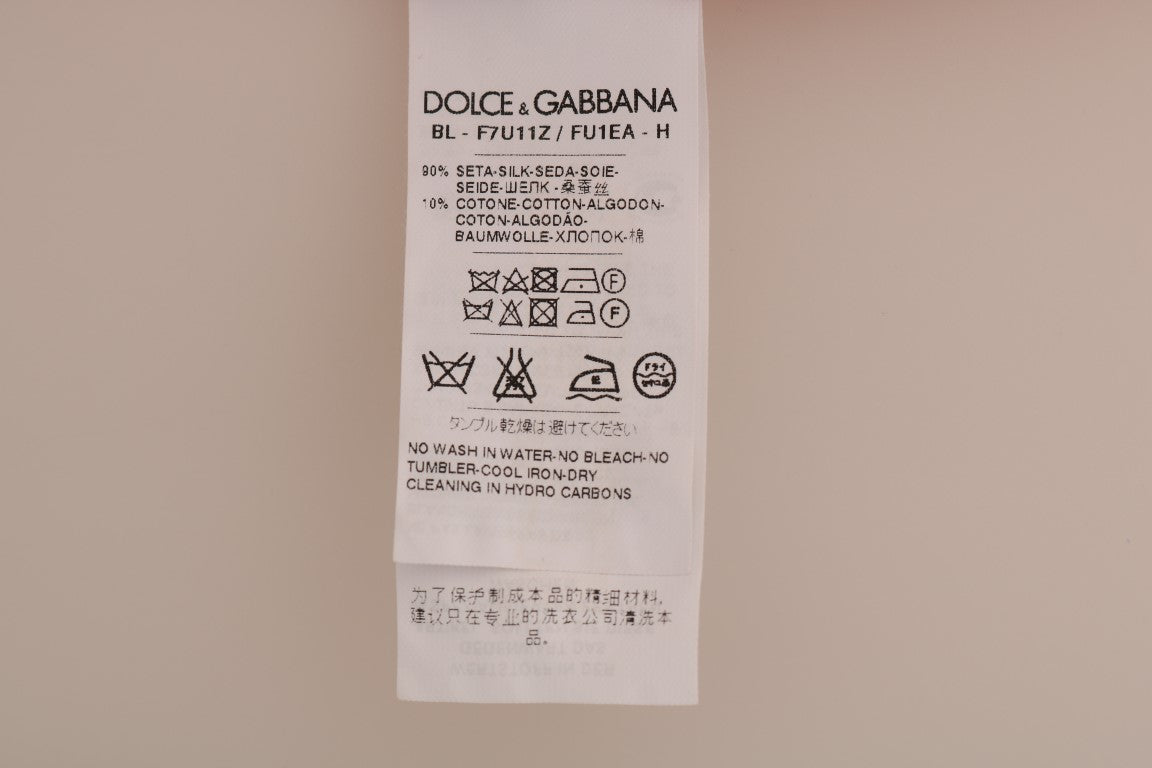 Dolce & Gabbana Red Silk Orange Vase Crystal Top Dolce & Gabbana
