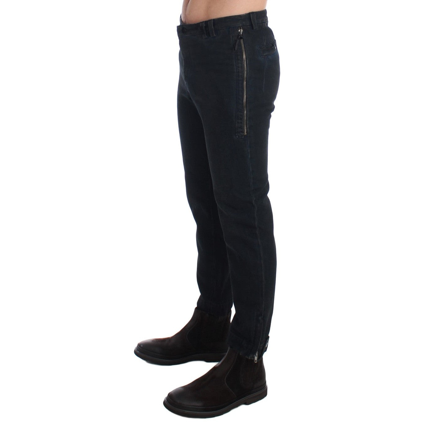 Costume National Blue Cotton Slim Pants Denim Jeans Costume National