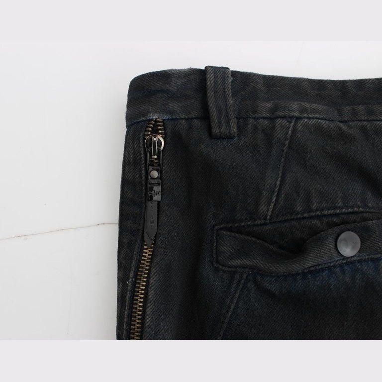 Costume National Blue Cotton Slim Pants Denim Jeans