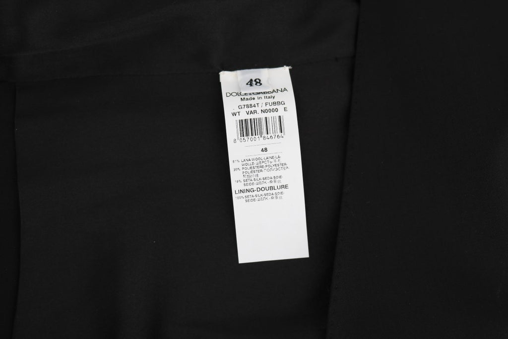 Dolce & Gabbana Black Wool Silk Vest Dolce & Gabbana