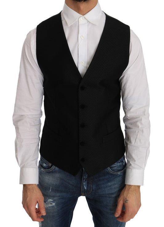 Dolce & Gabbana Black Polka Dot Pattern Vest Dolce & Gabbana