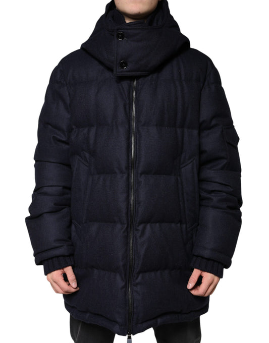 Dolce & Gabbana Black Nylon Hooded Puffer Men Coat Jacket Dolce & Gabbana