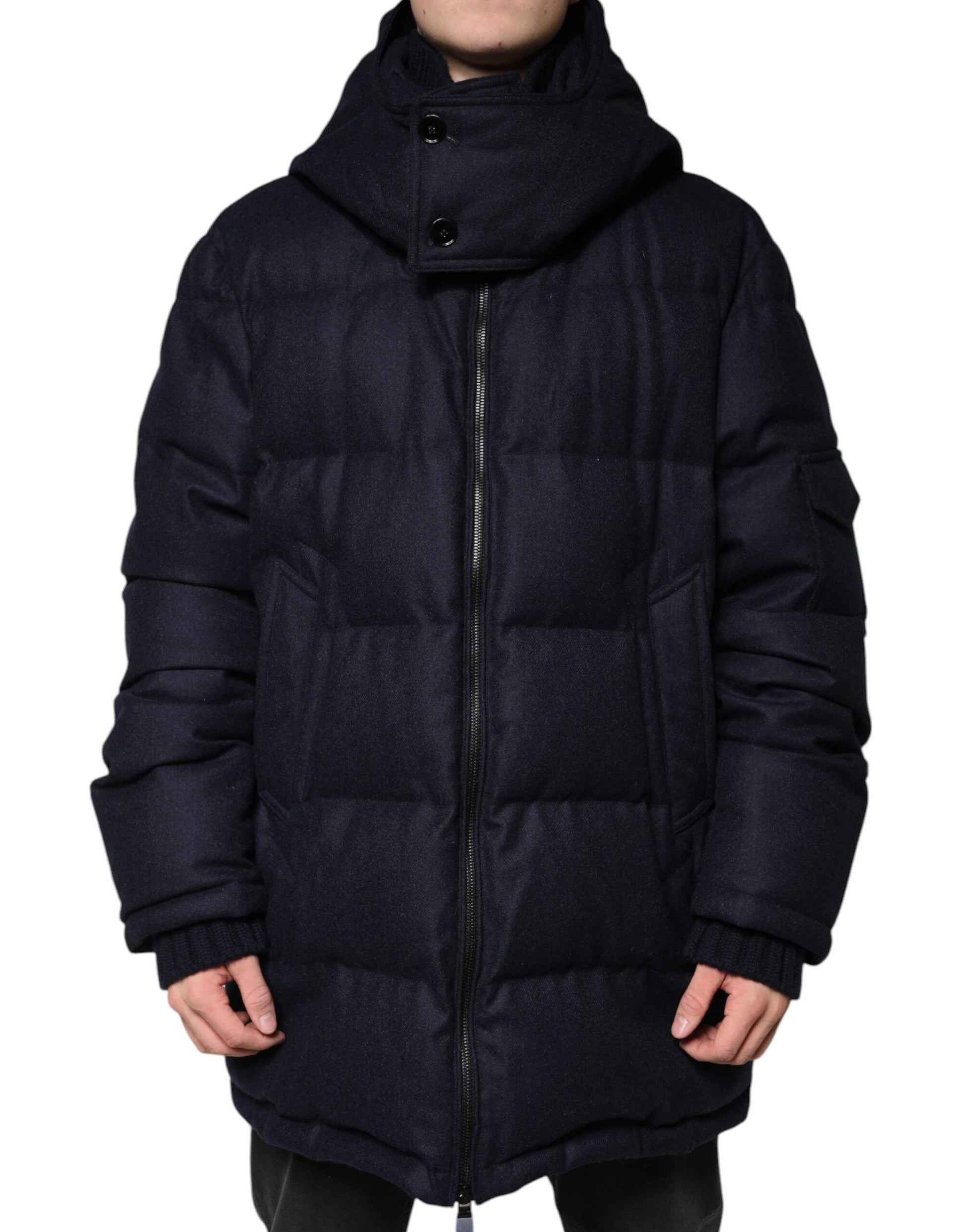Dolce & Gabbana Black Nylon Hooded Puffer Men Coat Jacket Dolce & Gabbana