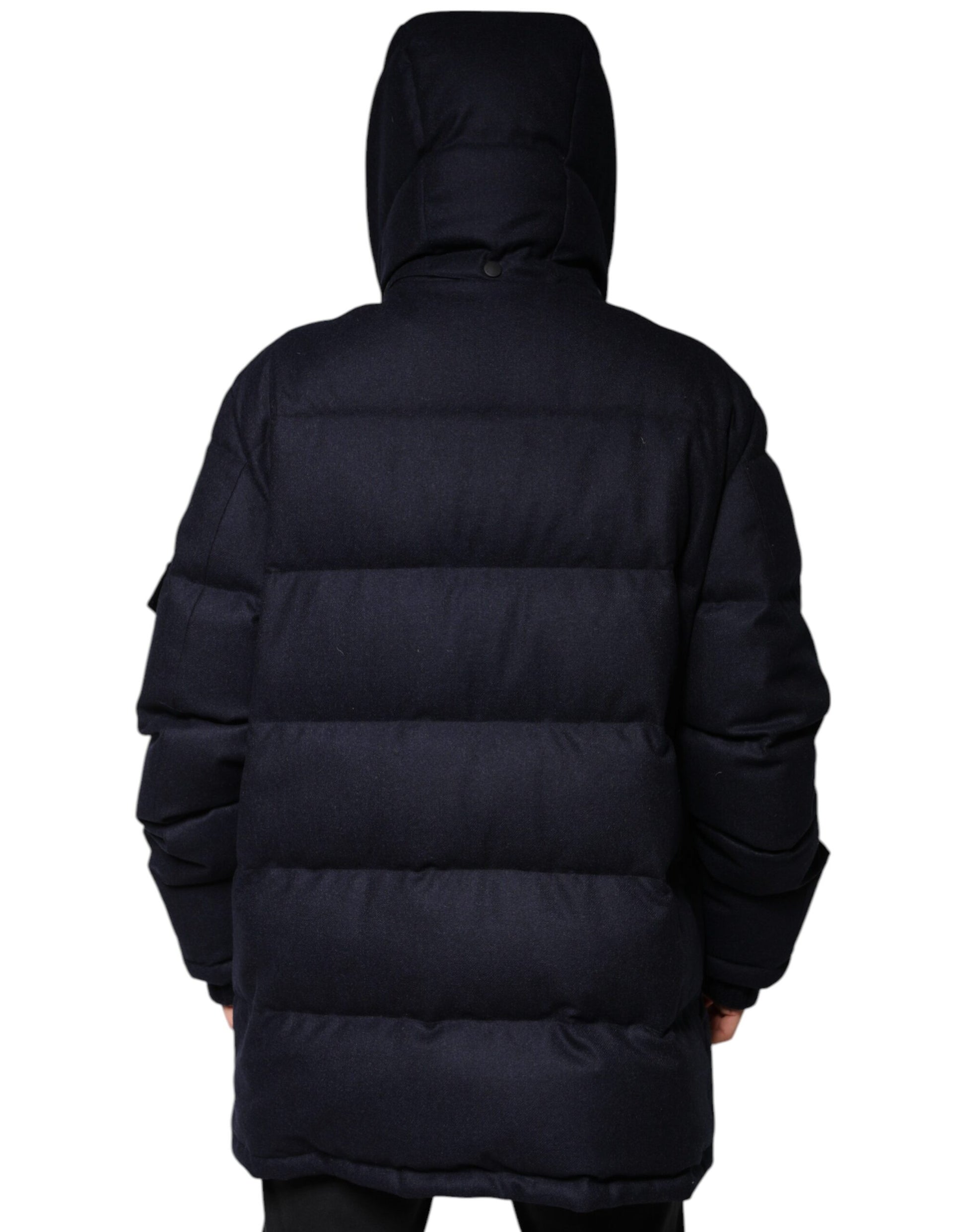 Dolce & Gabbana Black Nylon Hooded Puffer Men Coat Jacket Dolce & Gabbana
