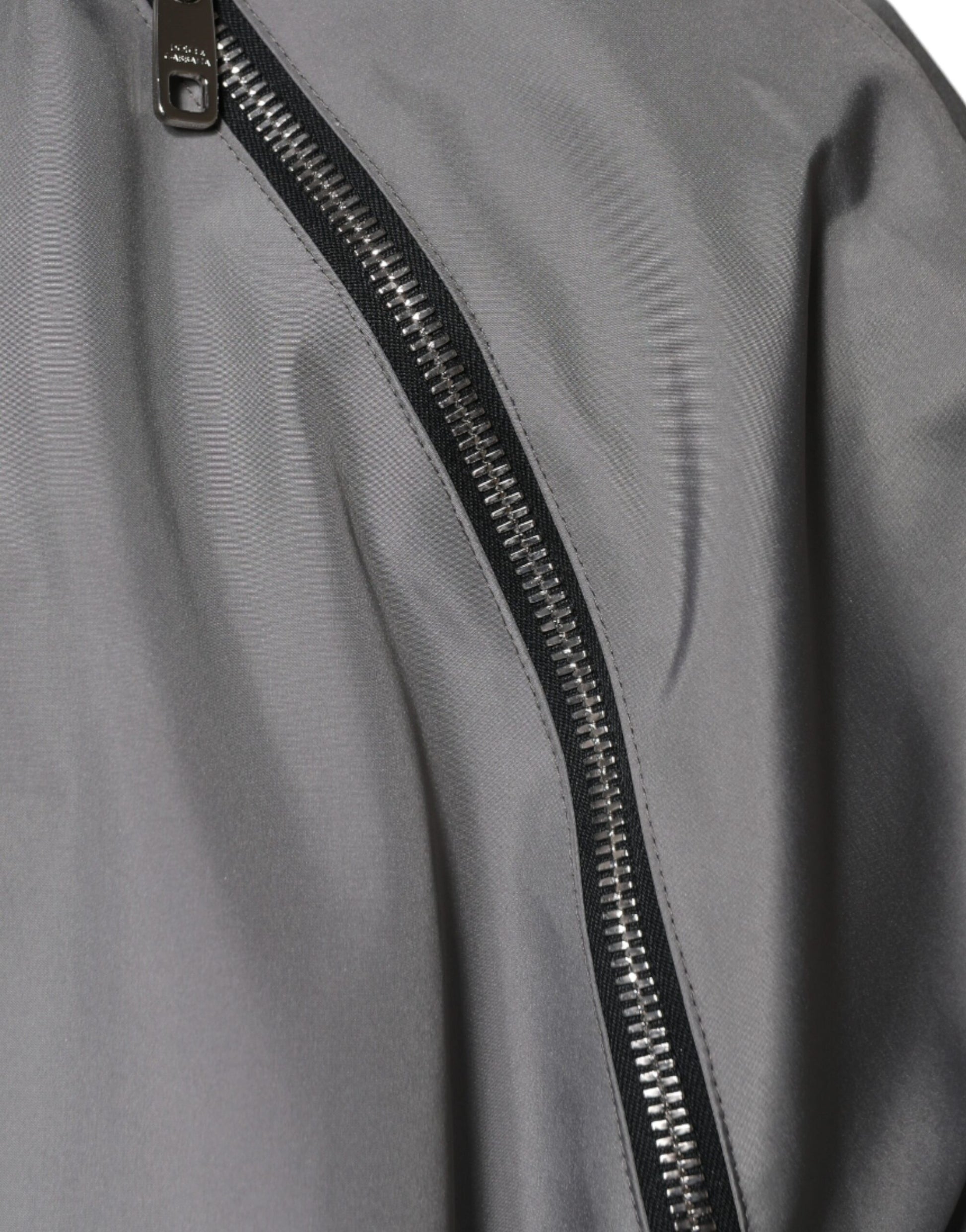 Dolce & Gabbana Gray Polyester Hooded Men Full Zip Jacket Dolce & Gabbana