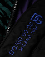 Dolce & Gabbana Black Nylon Puffer Men Full Zip Jacket - Eljoys Fashion 