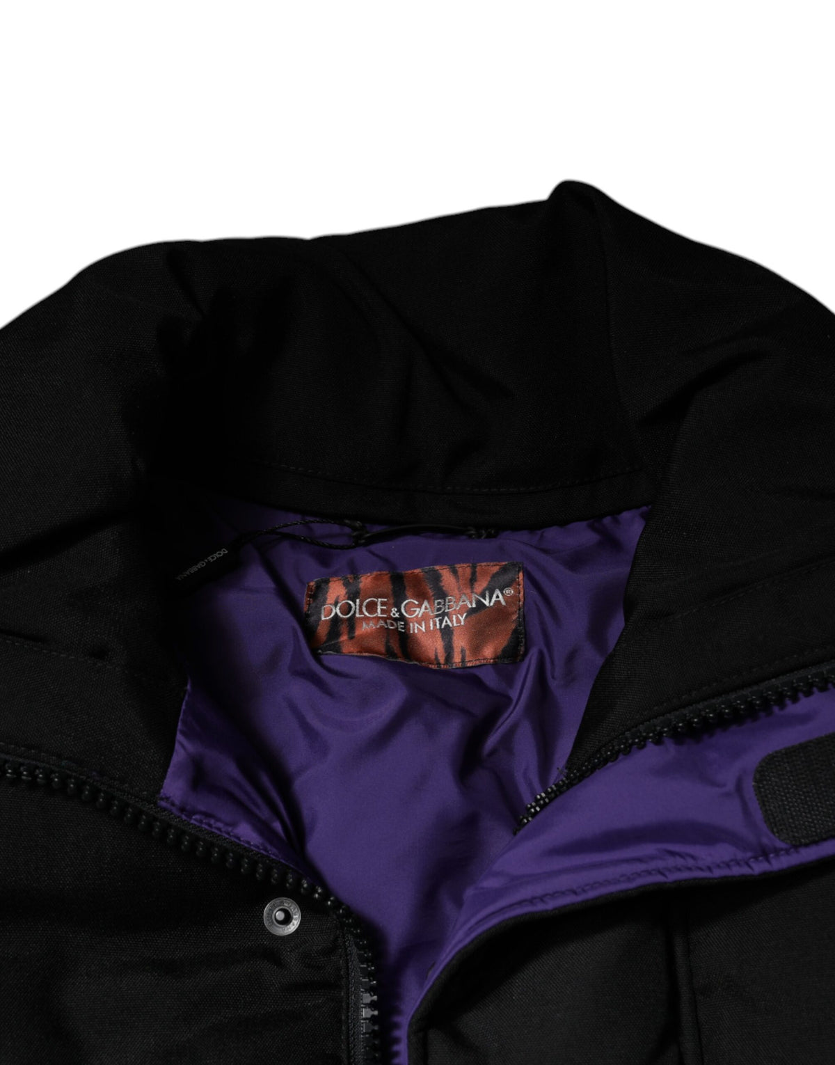 Dolce & Gabbana Black Nylon Puffer Men Full Zip Jacket - Eljoys Fashion 