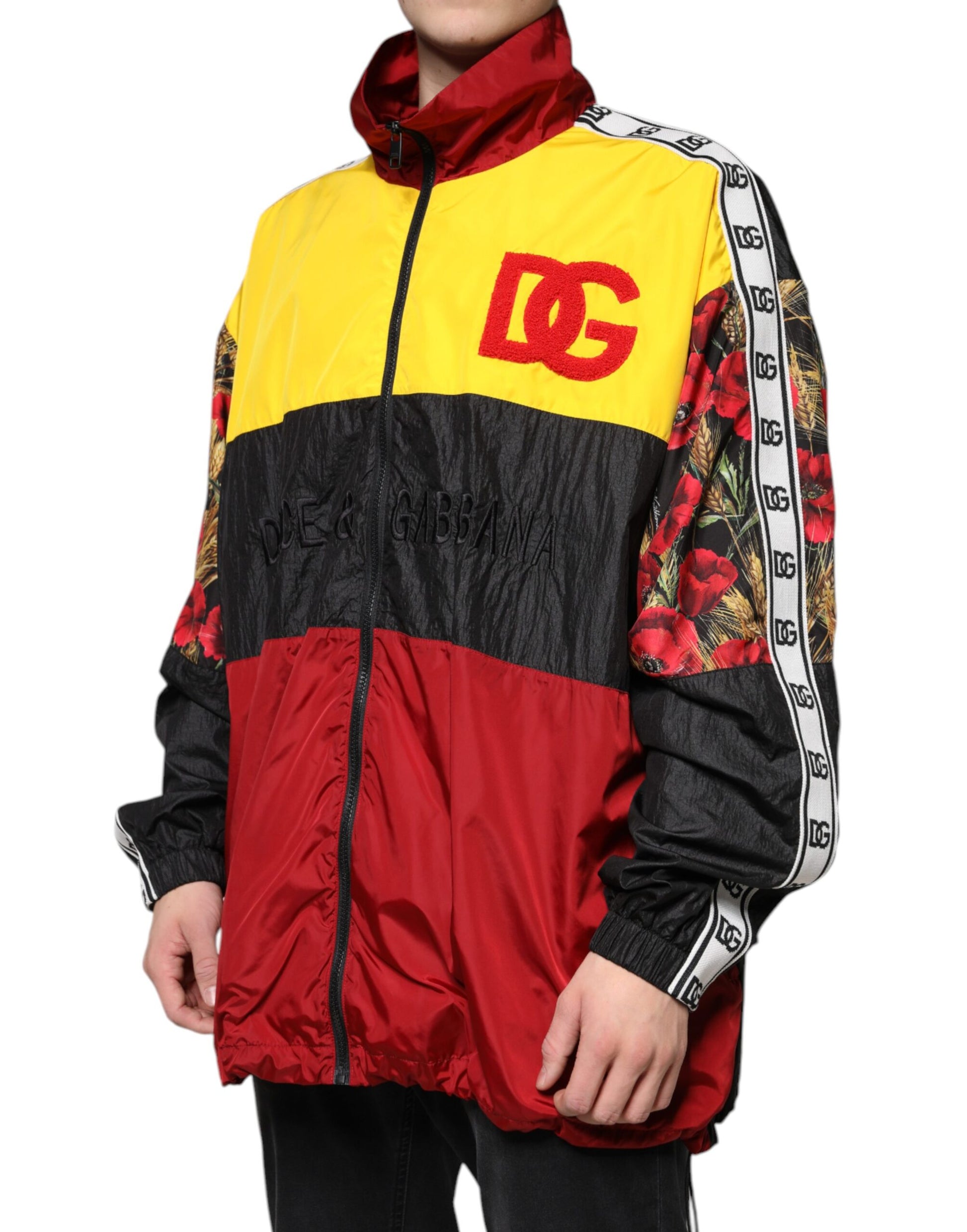 Dolce & Gabbana Multicolor Patchwork Men Full Zip Sweater Dolce & Gabbana