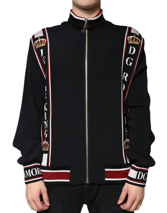 Dolce & Gabbana Black DG King Full Zip Sweatshirt Sweater Dolce & Gabbana