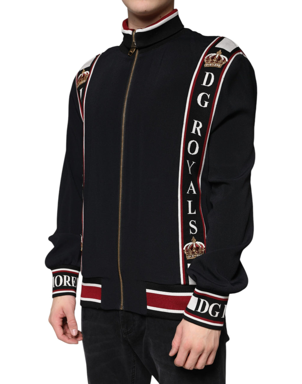 Dolce & Gabbana Black DG King Full Zip Sweatshirt Sweater - Eljoys Fashion 