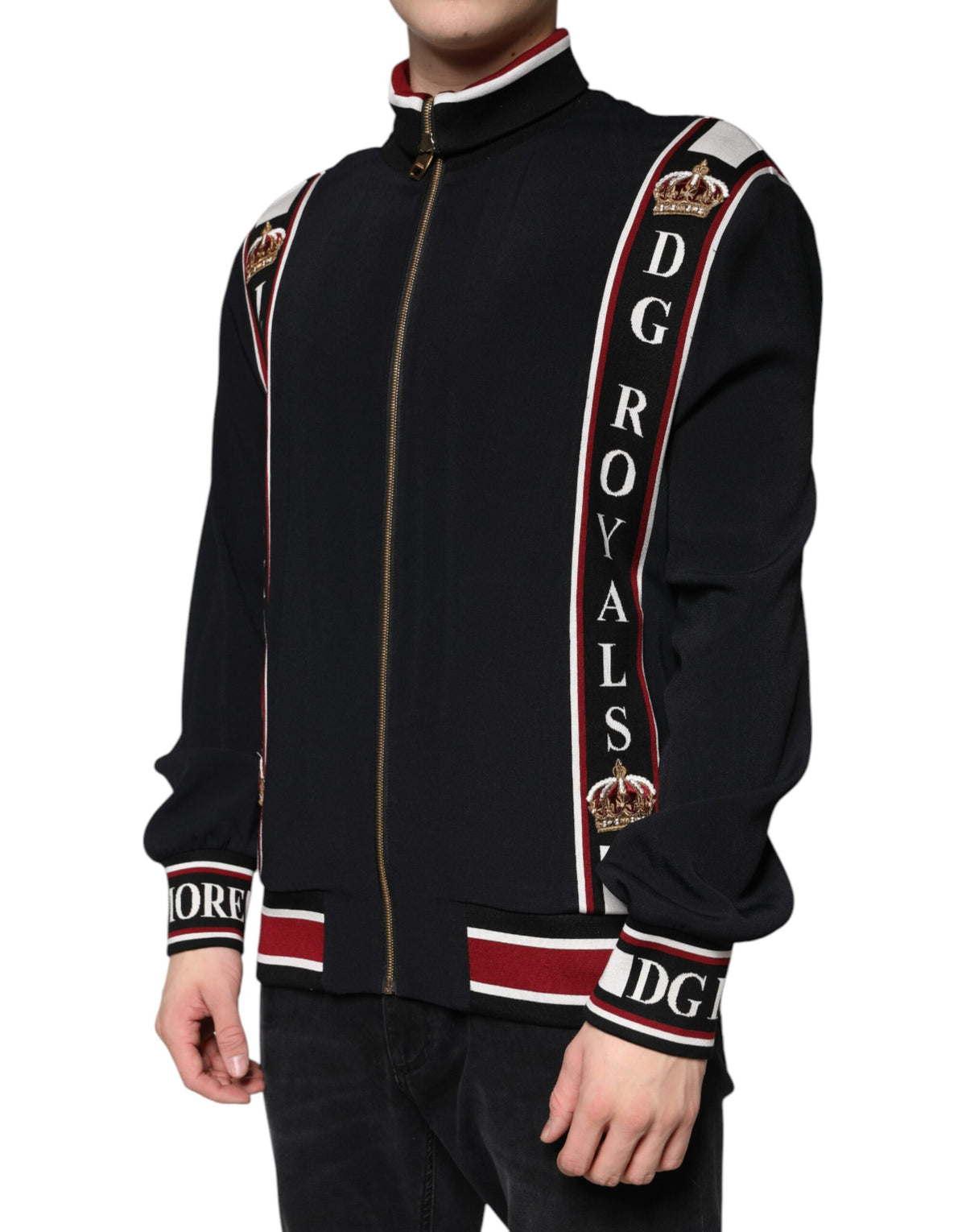 Dolce & Gabbana Black DG King Full Zip Sweatshirt Sweater - Eljoys Fashion 