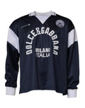 Dolce & Gabbana Blue Logo Jersey Collared Pullover Sweater - Eljoys Fashion 