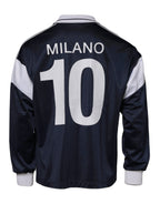 Dolce & Gabbana Blue Logo Jersey Collared Pullover Sweater - Eljoys Fashion 