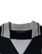Dolce & Gabbana Blue Logo Jersey Collared Pullover Sweater - Eljoys Fashion 