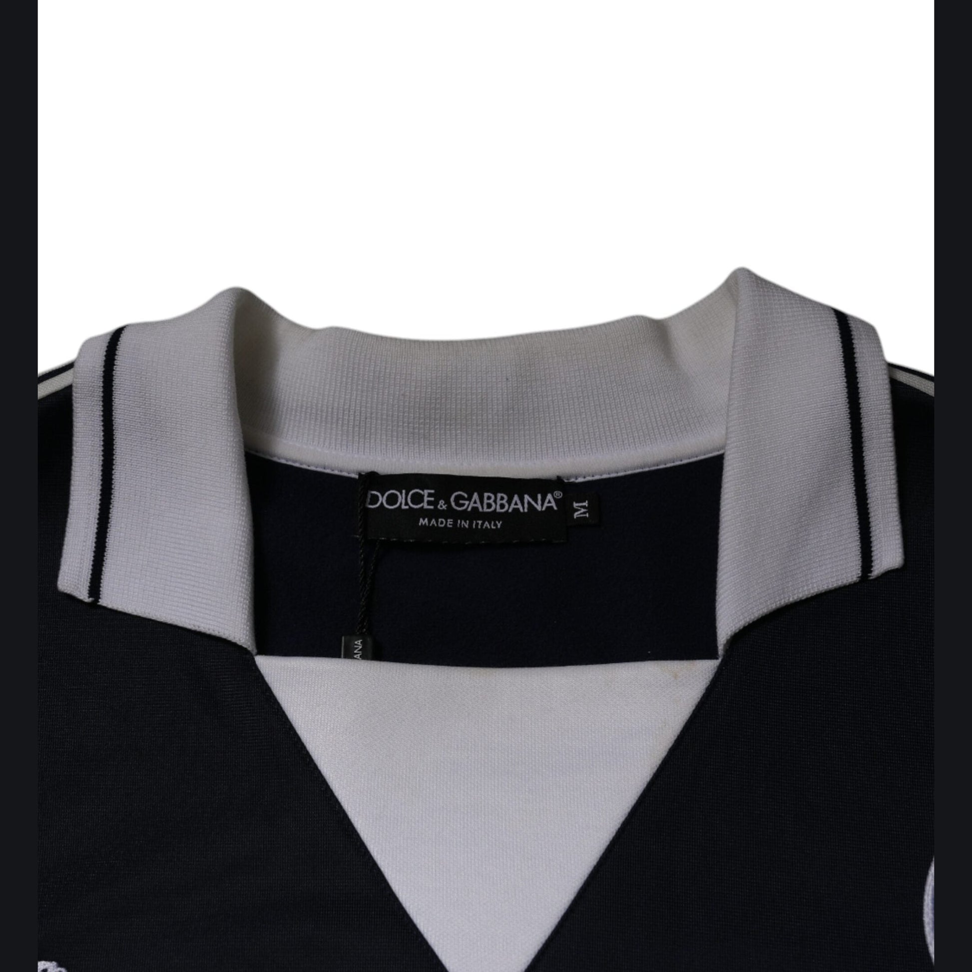 Dolce & Gabbana Blue Logo Jersey Collared Pullover Sweater Dolce & Gabbana