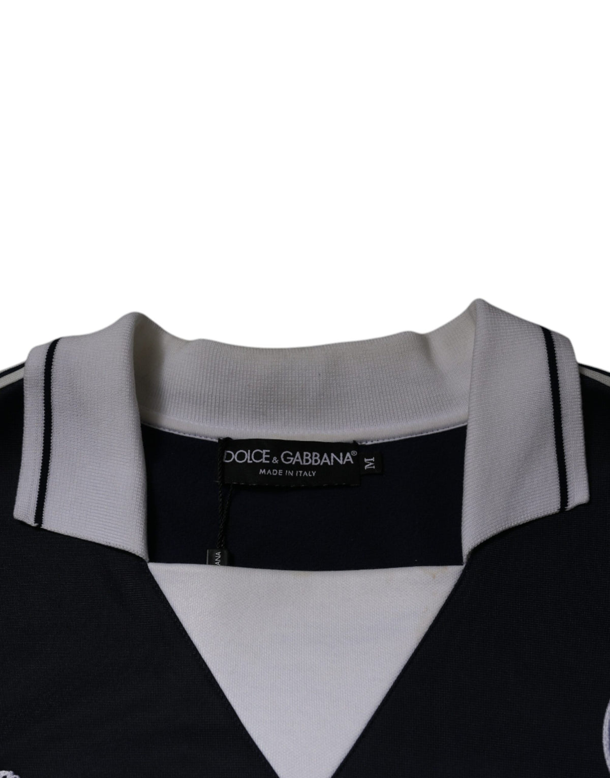 Dolce & Gabbana Blue Logo Jersey Collared Pullover Sweater - Eljoys Fashion 