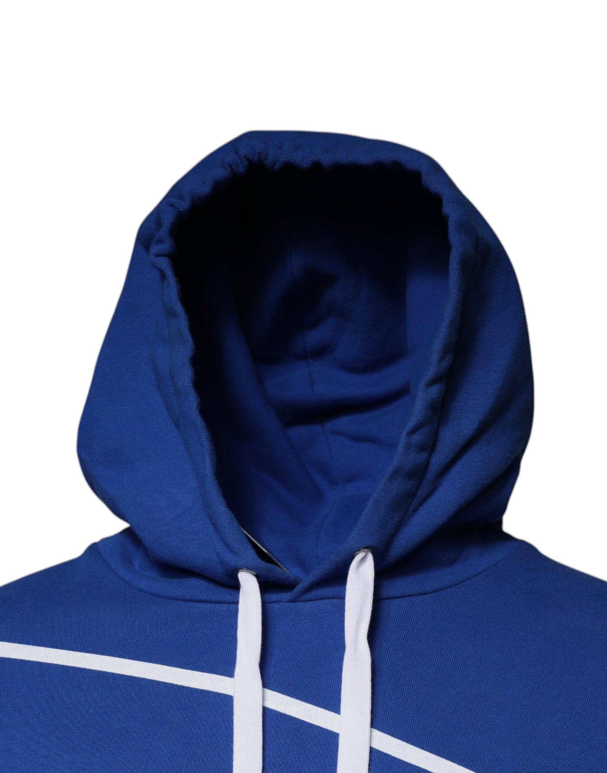 Dolce & Gabbana Blue Logo Print Hooded Sweatshirt Sweater Dolce & Gabbana