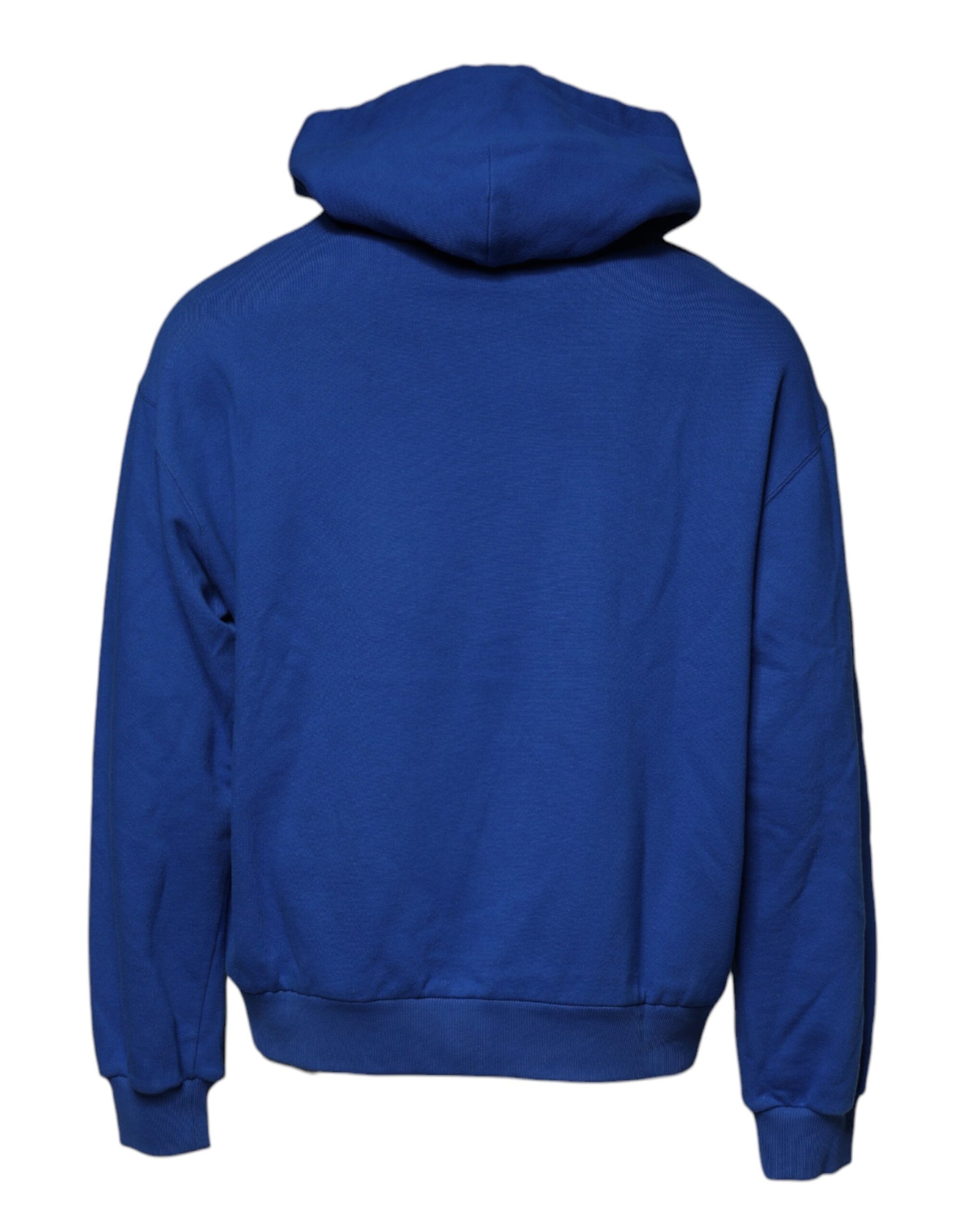 Dolce & Gabbana Blue Logo Print Hooded Sweatshirt Sweater Dolce & Gabbana