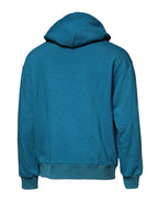 Dolce & Gabbana Blue Logo Cotton Hooded Sweatshirt Sweater - Eljoys Fashion 