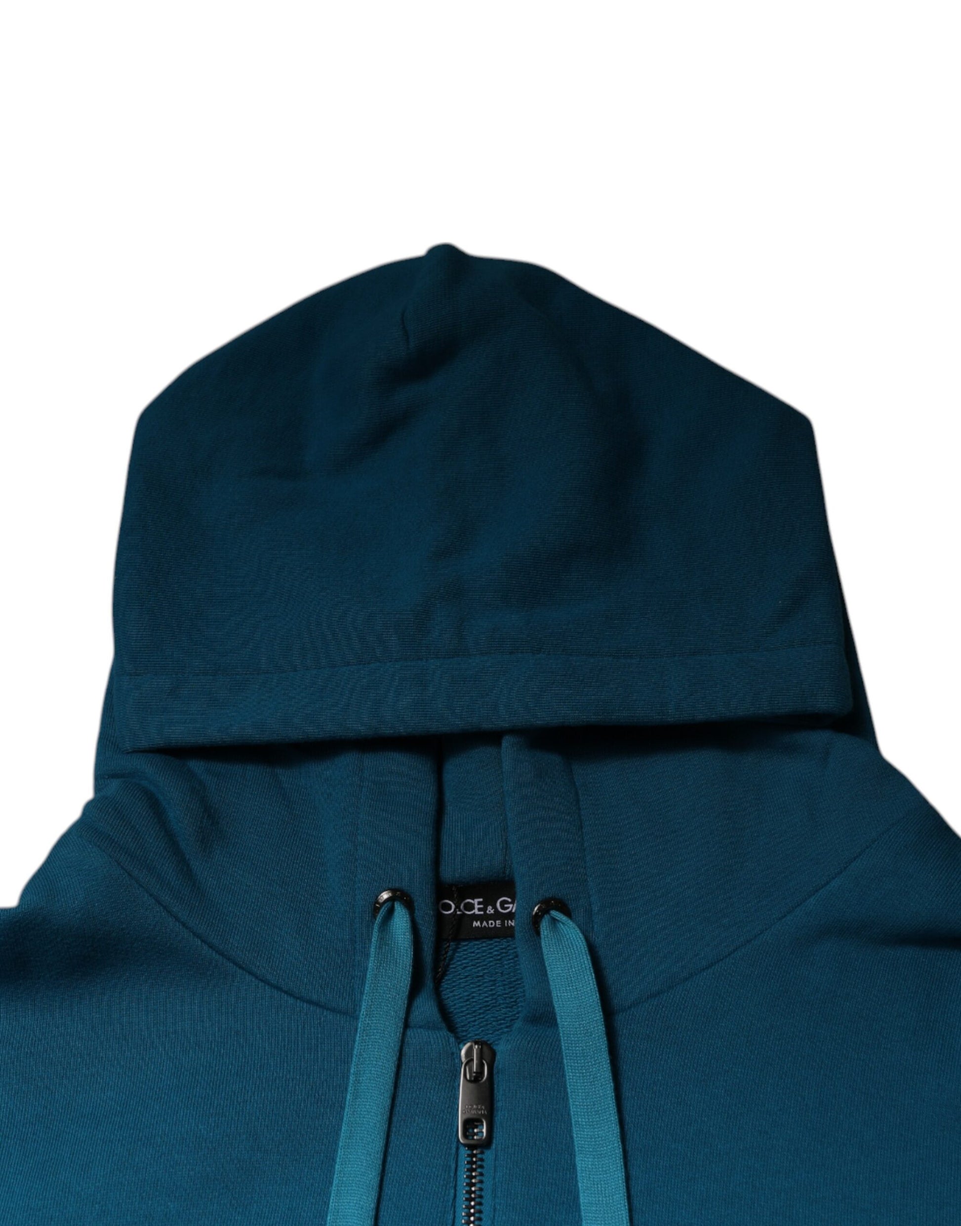 Dolce & Gabbana Blue Logo Cotton Hooded Sweatshirt Sweater Dolce & Gabbana