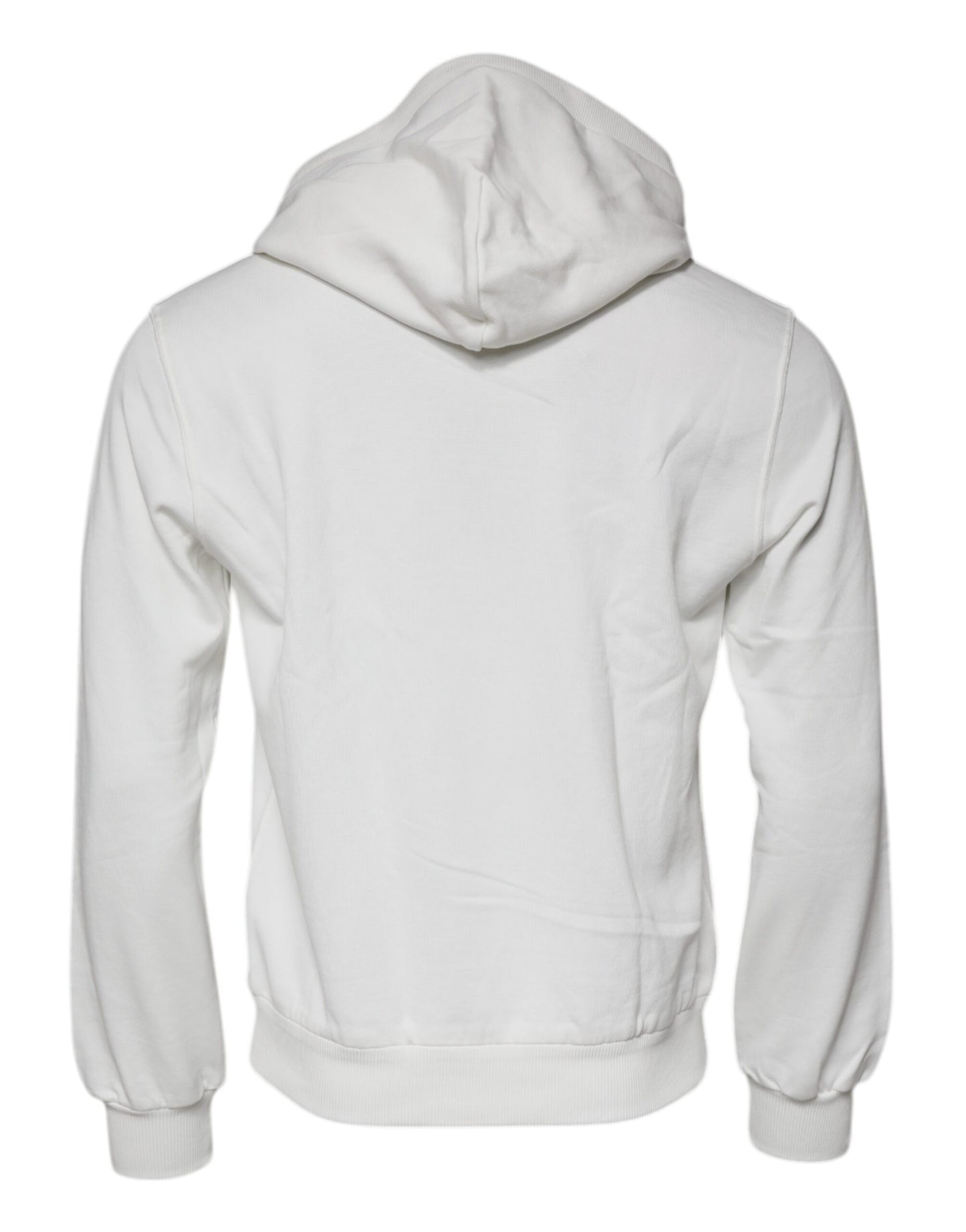 Dolce & Gabbana White Caesar Cotton Hooded Pullover Sweater Dolce & Gabbana