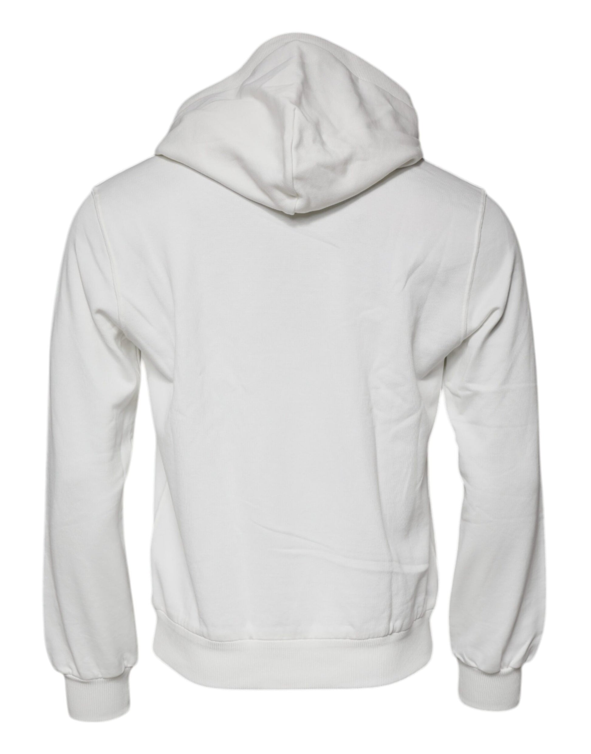 Dolce & Gabbana White Caesar Cotton Hooded Pullover Sweater Dolce & Gabbana
