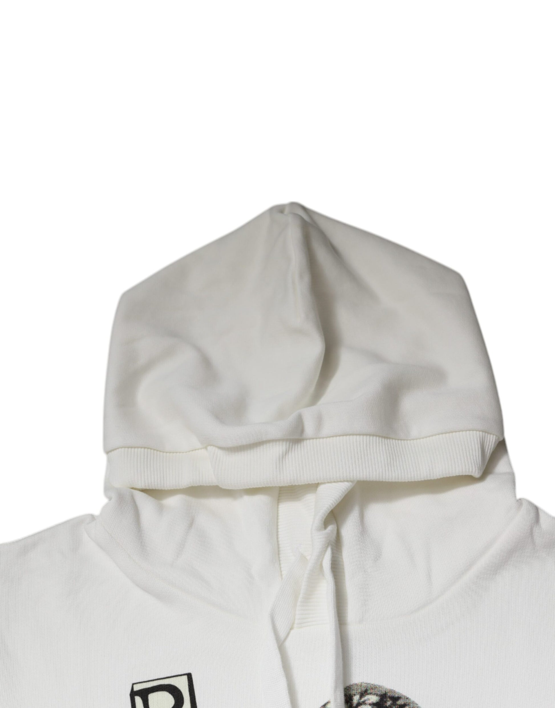 Dolce & Gabbana White Caesar Cotton Hooded Pullover Sweater Dolce & Gabbana