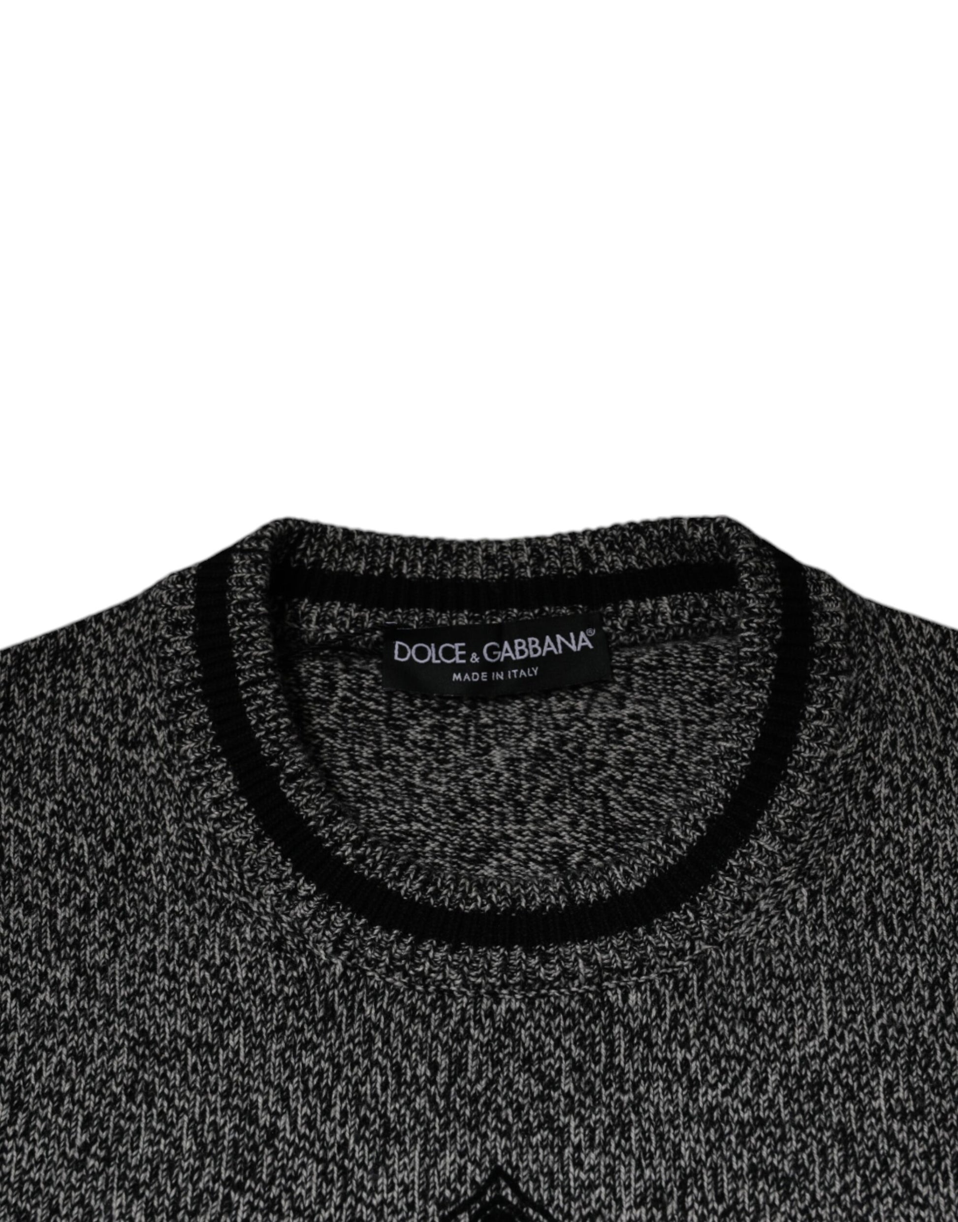 Dolce & Gabbana Gray Crown King Cashmere Pullover Sweater Dolce & Gabbana