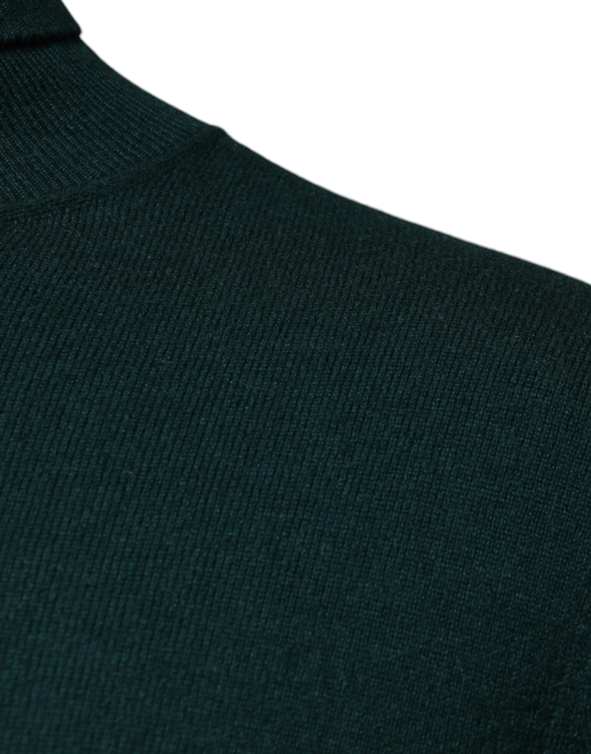 Dolce & Gabbana Green Cashmere Turtleneck Men Pullover Sweater Dolce & Gabbana