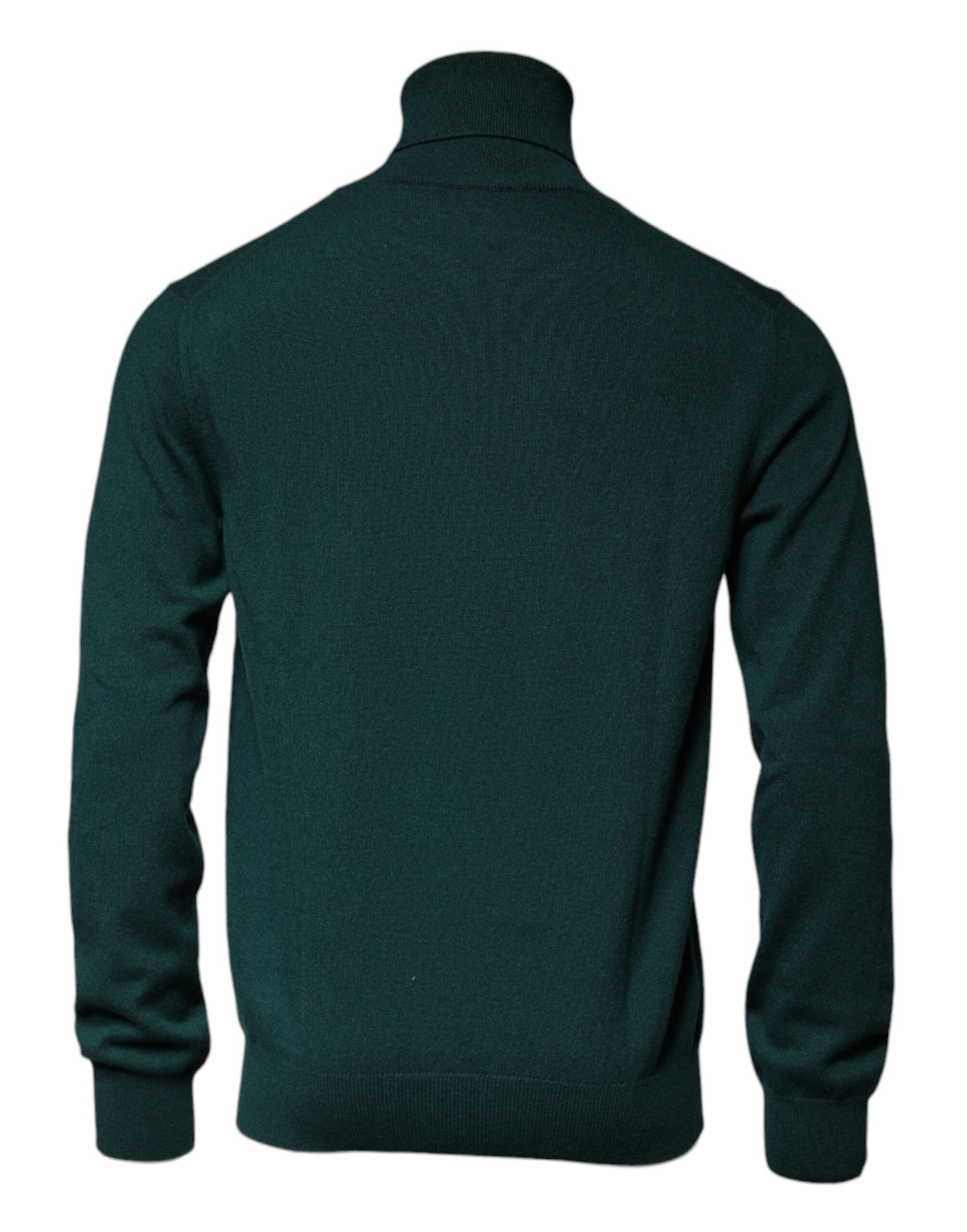 Dolce & Gabbana Green Cashmere Turtleneck Men Pullover Sweater Dolce & Gabbana
