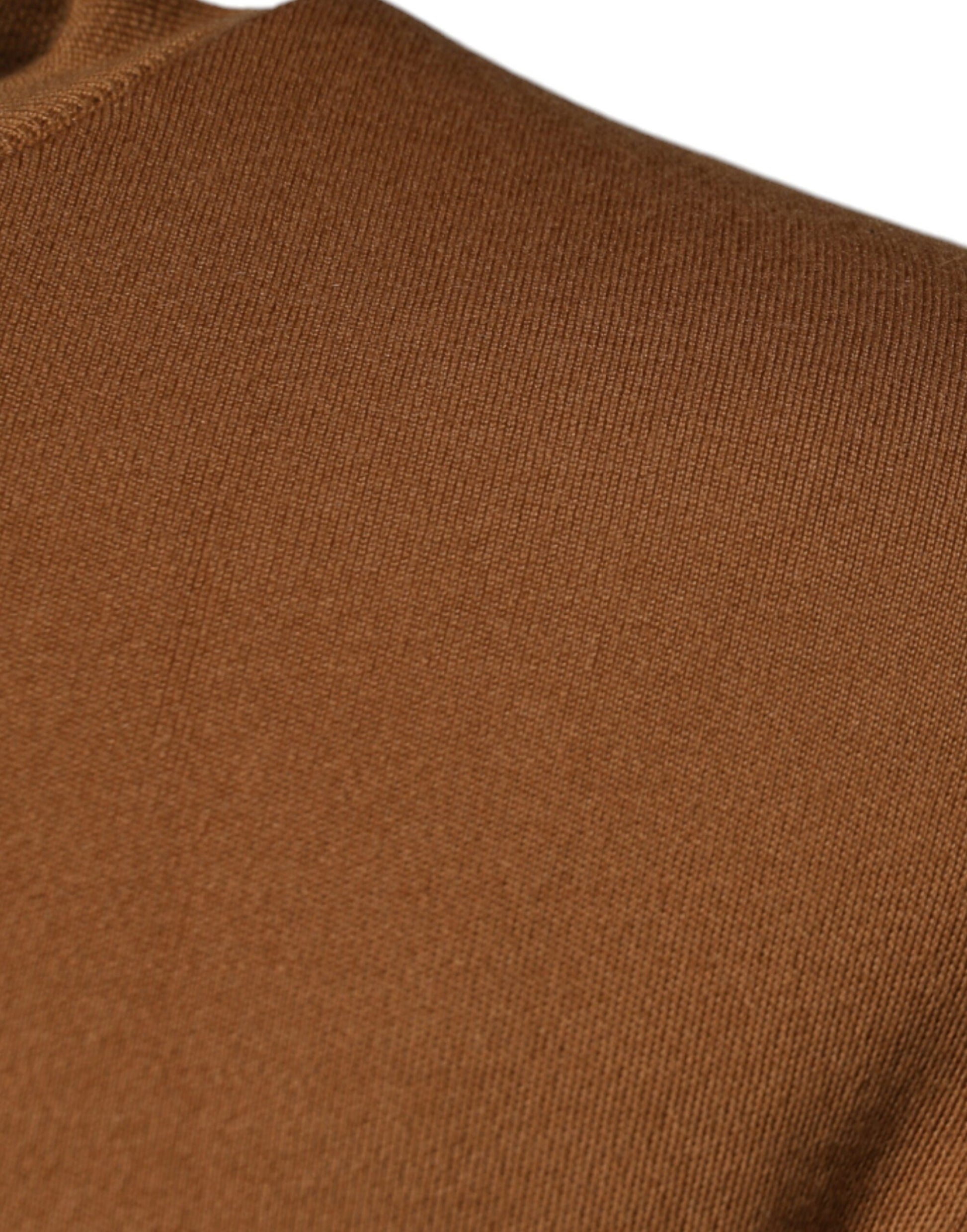 Dolce & Gabbana Brown Logo Plaque Crew Neck Pullover Sweater Dolce & Gabbana