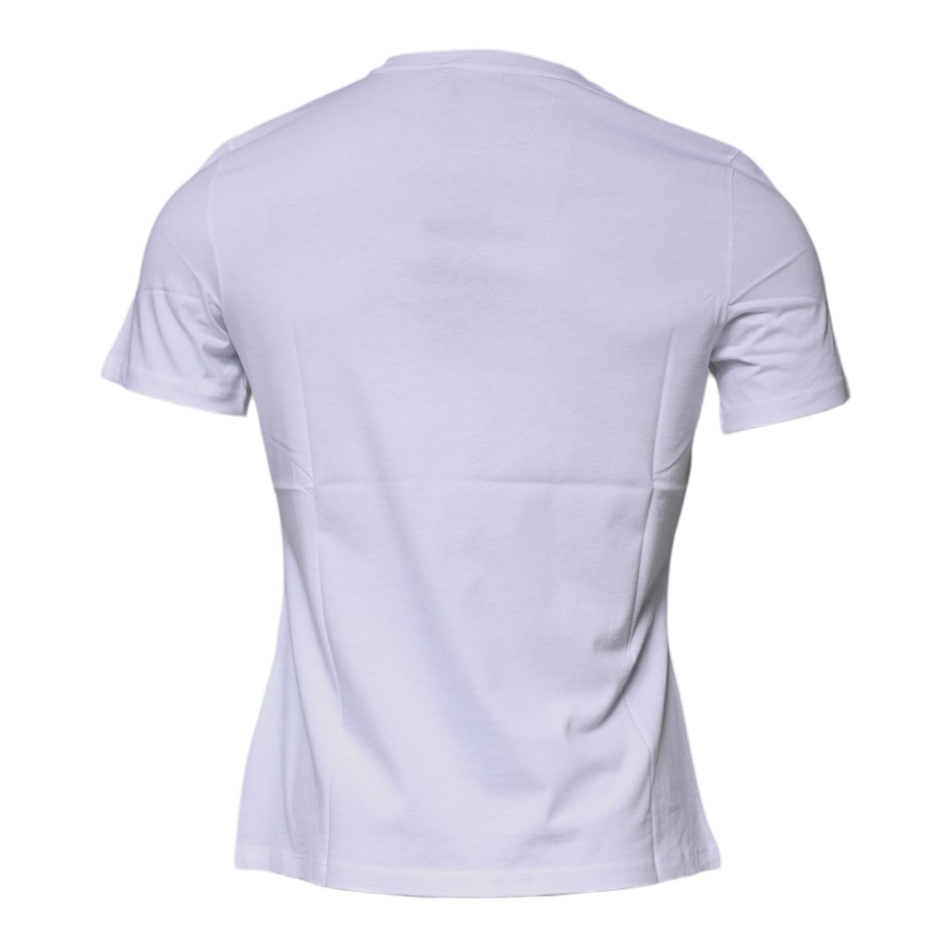 Versace White Medusa Print Cotton Crew Neck T-shirt Versace