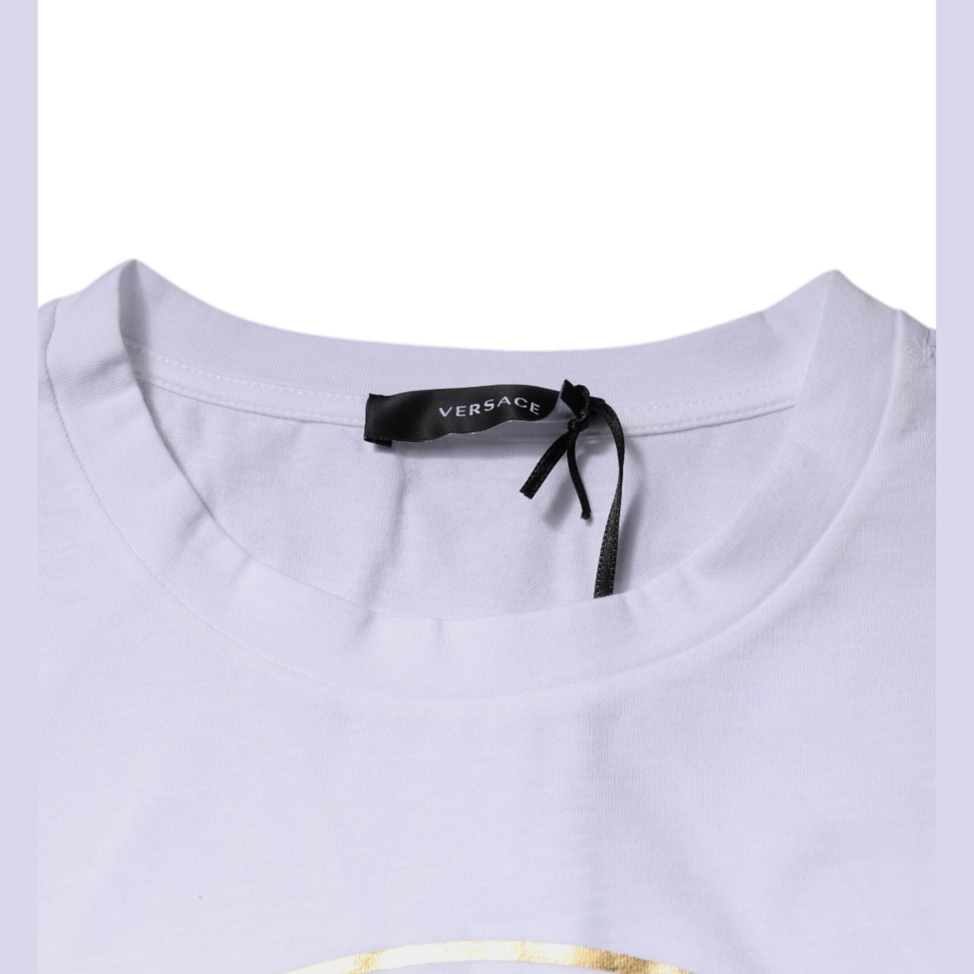 Versace White Medusa Print Cotton Crew Neck T-shirt Versace