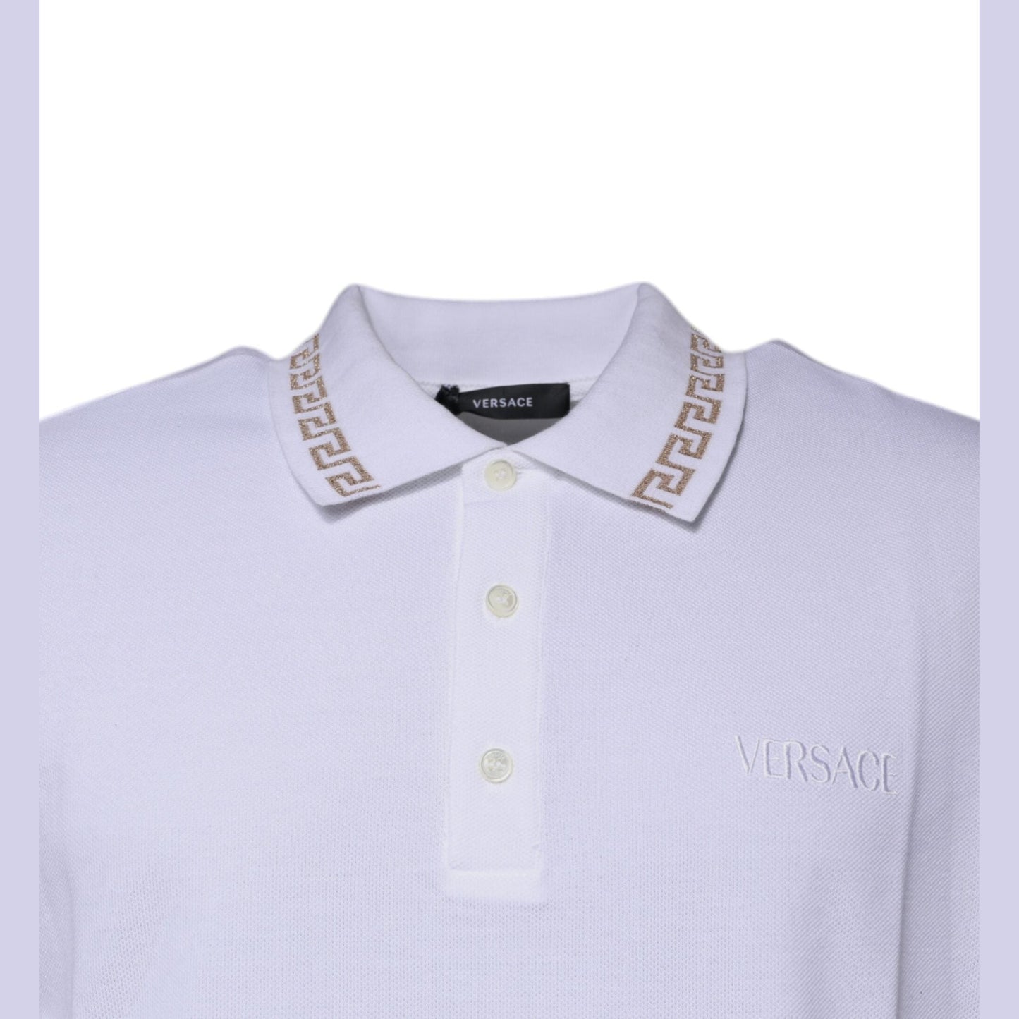 Versace White Viscose Collared Men Polo Short Sleeves T-shirt Versace