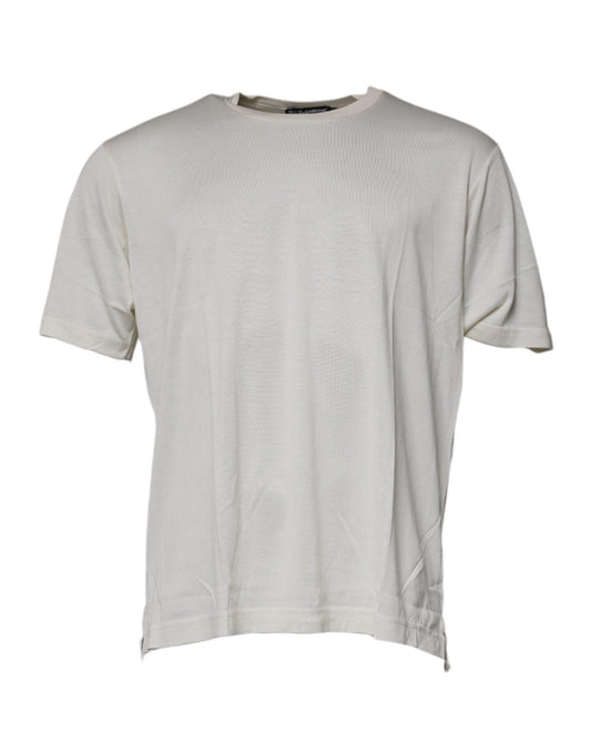 Dolce & Gabbana Off White Crew Neck Short Sleeve T-shirt Dolce & Gabbana
