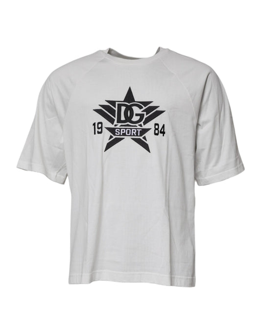 Dolce & Gabbana White DG Sport Crew Neck Short Sleeve T-shirt Dolce & Gabbana