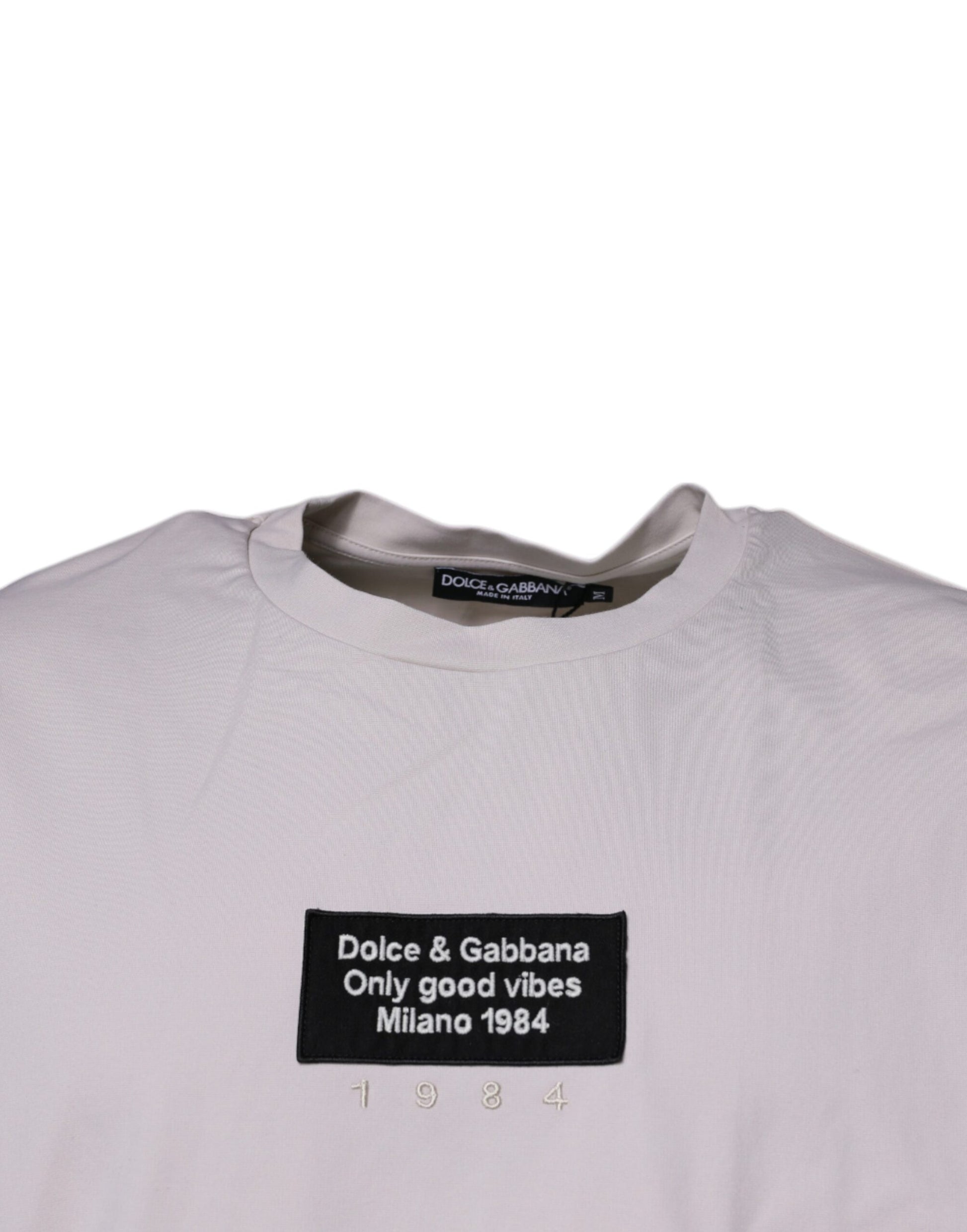 Dolce & Gabbana Beige DG Logo Crew Neck Short Sleeves T-shirt Dolce & Gabbana