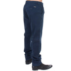 GF Ferre Blue Stretch Straight Fit Pants Chinos