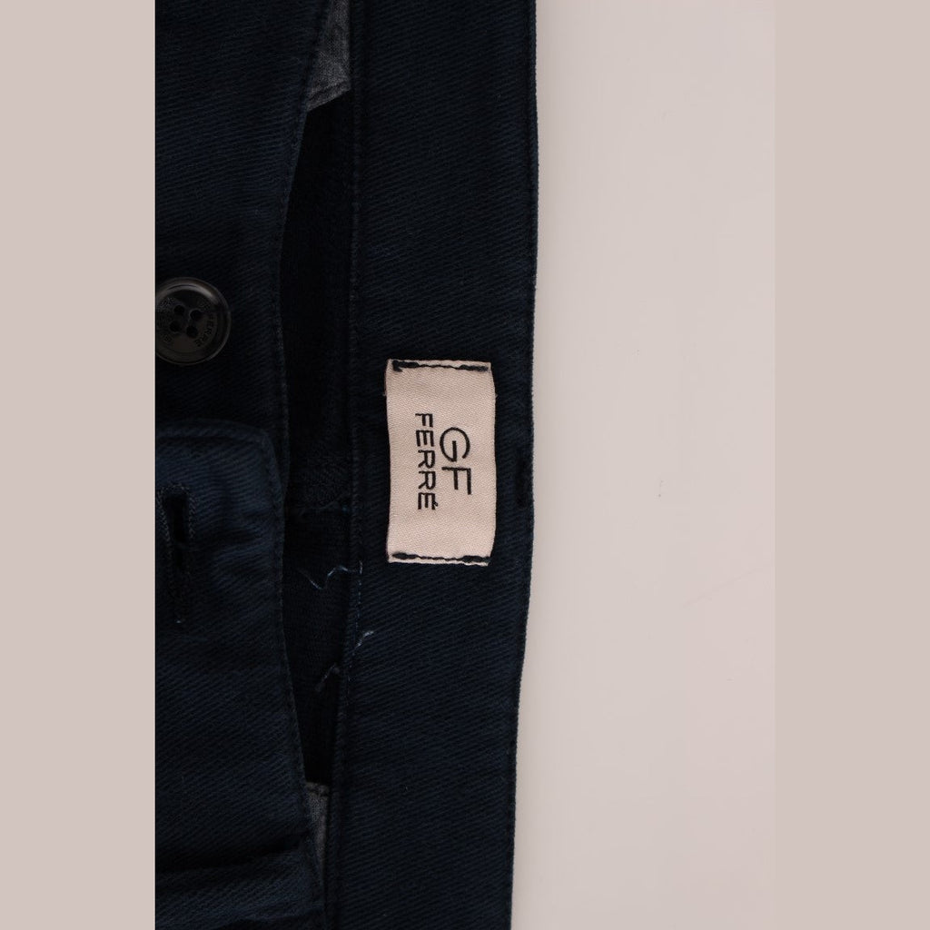 GF Ferre Blue Stretch Straight Fit Pants Chinos