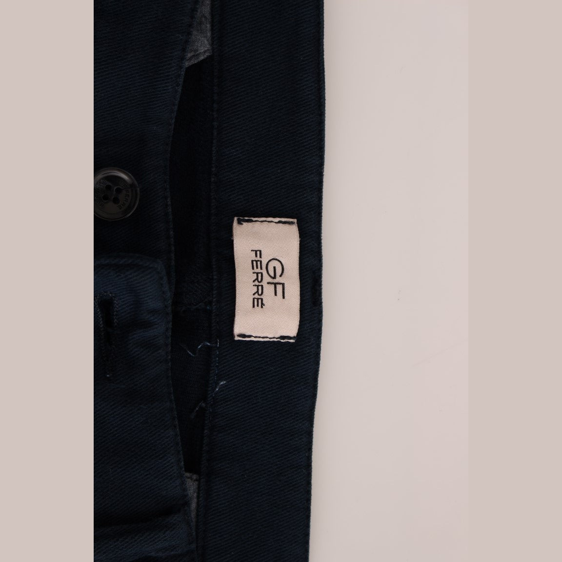 GF Ferre Blue Stretch Straight Fit Pants Chinos