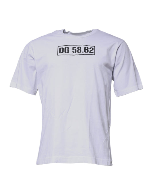 Dolce & Gabbana White DG Logo Cotton Crew Neck T-shirt Dolce & Gabbana