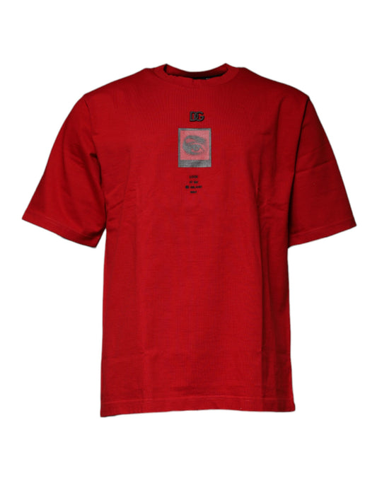 Dolce & Gabbana Red DG Eye Cotton Crew Neck T-shirt Dolce & Gabbana