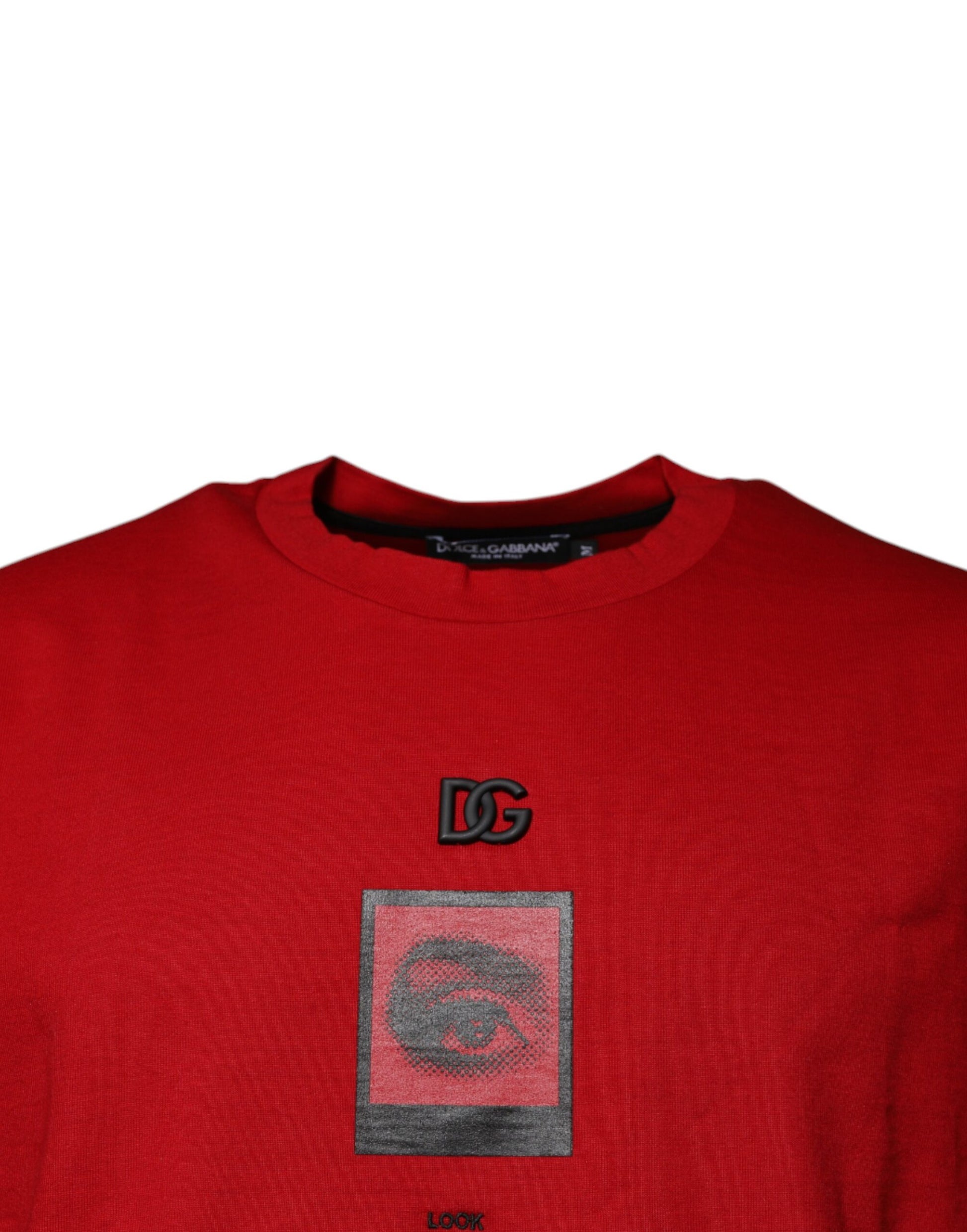 Dolce & Gabbana Red DG Eye Cotton Crew Neck T-shirt Dolce & Gabbana