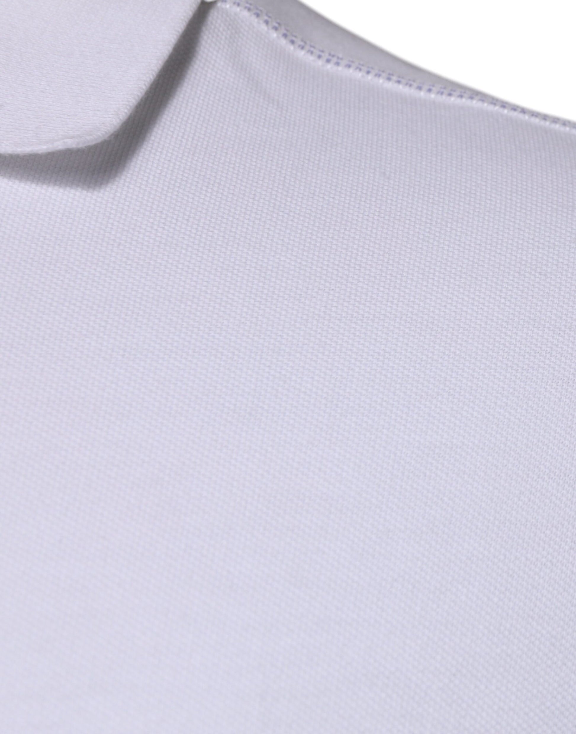 Dolce & Gabbana White Cotton Logo Plaque Collared Polo T-shirt Dolce & Gabbana