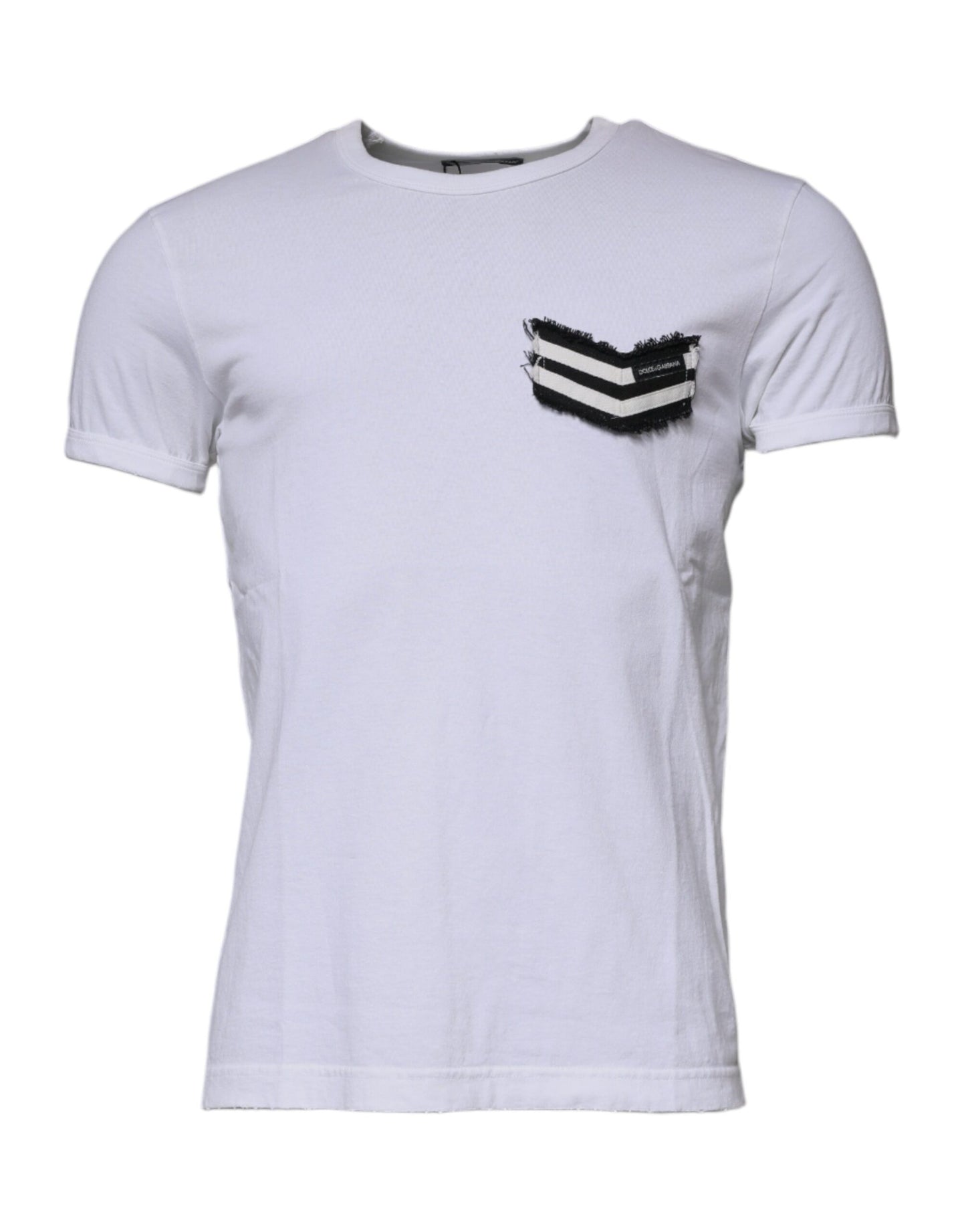 Dolce & Gabbana White Stripes Crew Neck Short Sleeves T-shirt Dolce & Gabbana